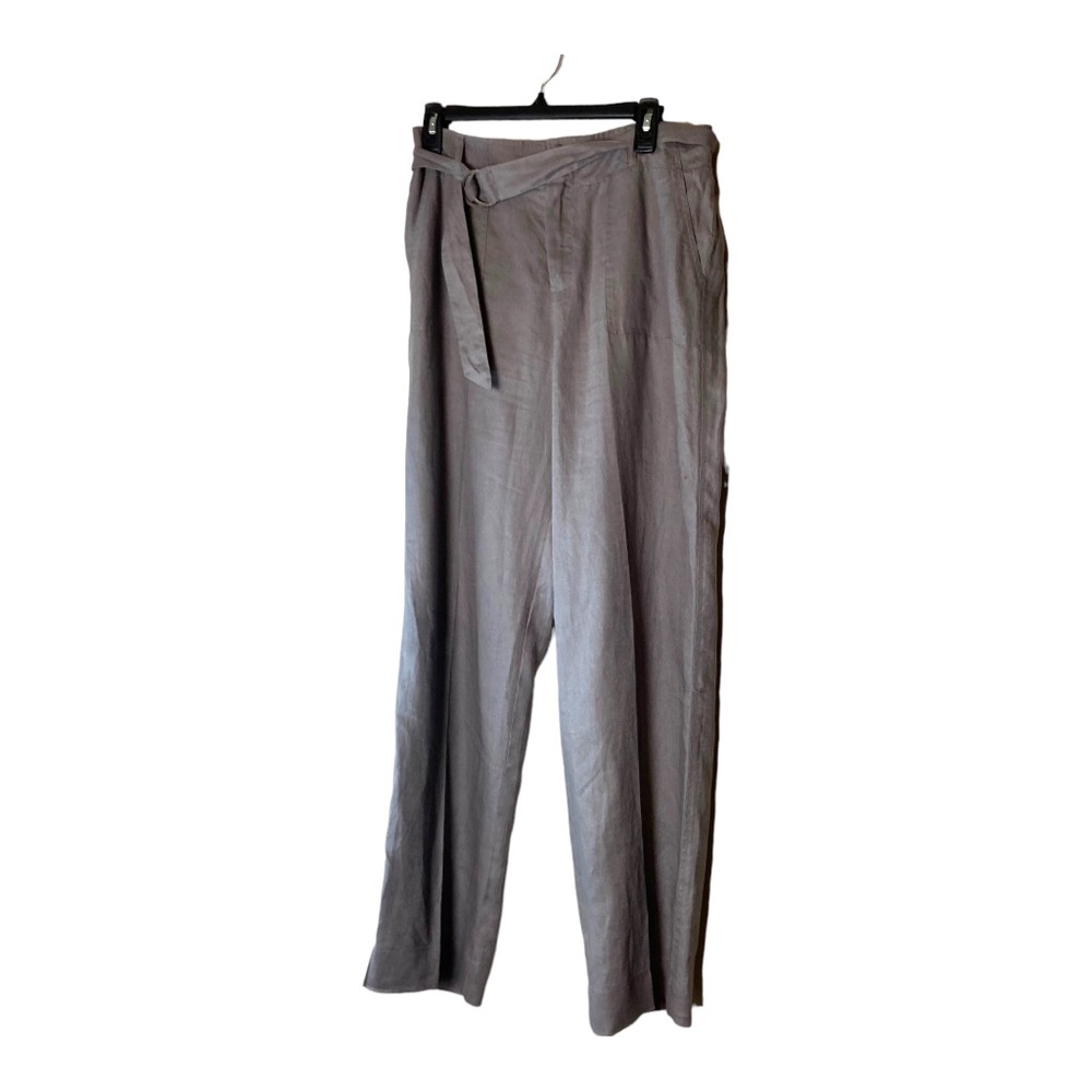 Tahari 100# Linen Trouser‎ Pants Silver Gray Size 8